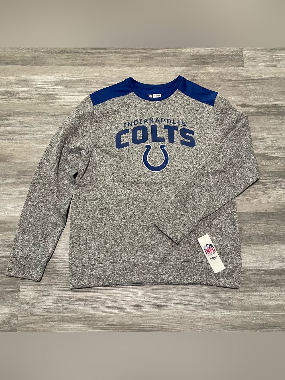 NFL Team Apparel Indianapolis Colts Heather Gray Men’s Crewneck Sweatshirt NWT